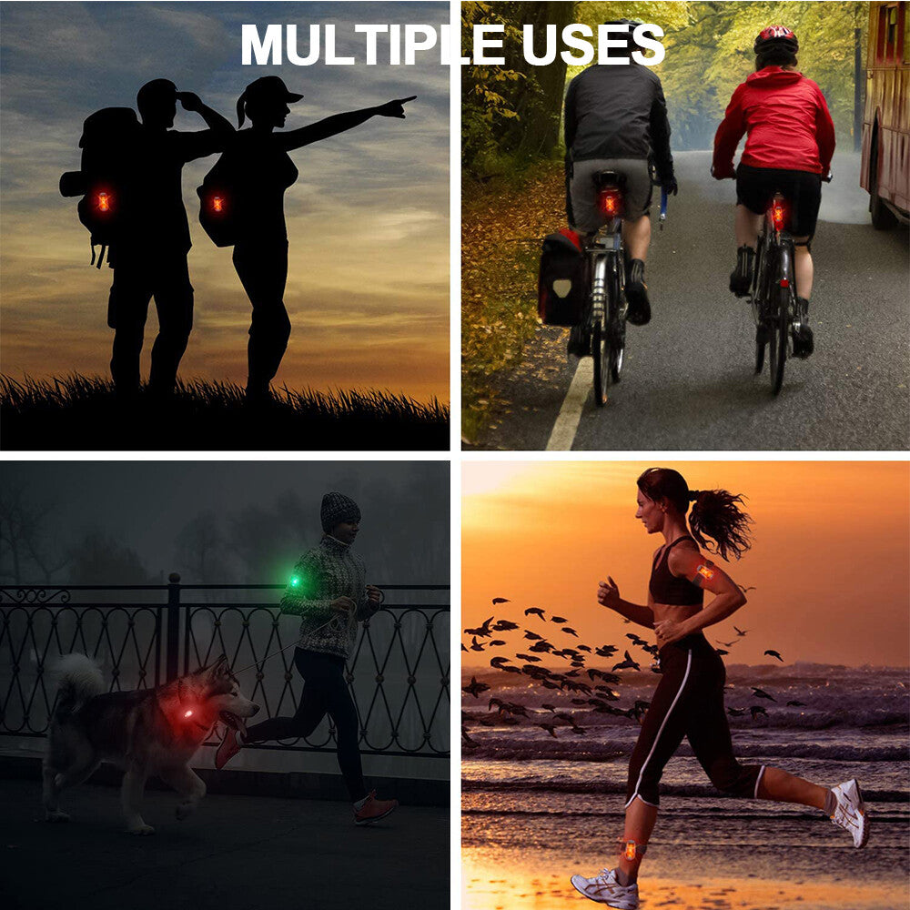 LED Safety Clip-On Lights for Running Biking Walks Waterproof Warning Flashlights