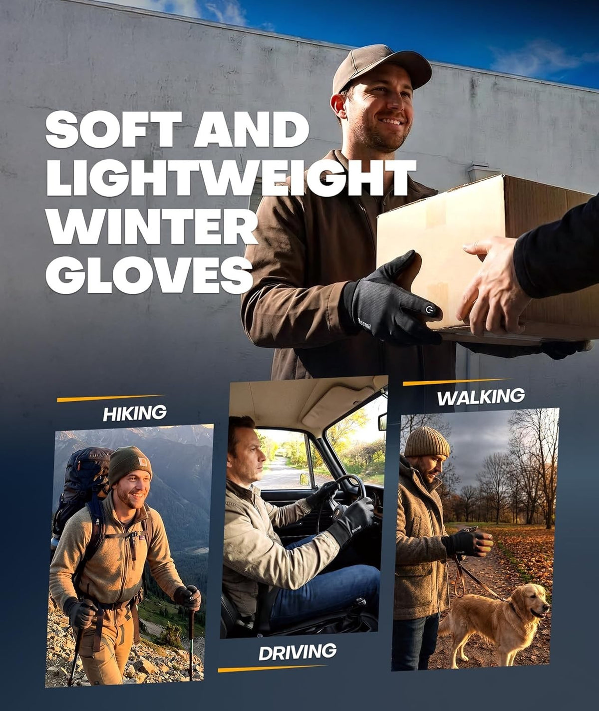 Winter Gloves Men Women 3M Thinsulate Thermal Waterproof Touchscreen Gloves