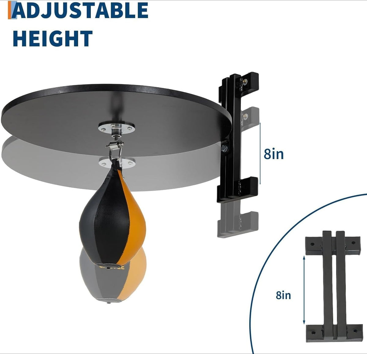 Wall-Mounted Wooden Speed Bag Platform Kit with 360° Swivel for Boxing & Home Gym