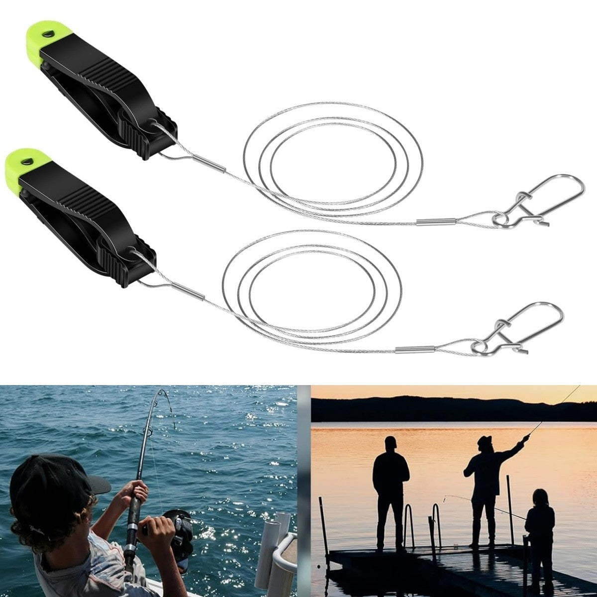 Fishing Line Release Clip with Cannonball Snap - Trolling Leader Accessory