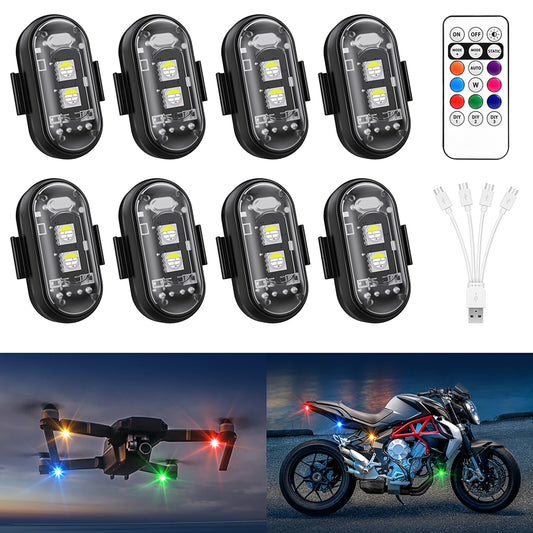Wireless LED Strobe Rock Lights 8 Colors with Remote & USB Rechargeable