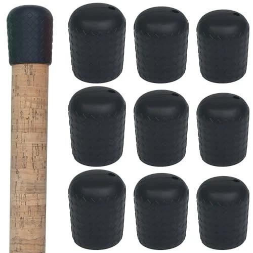 Silicone Fishing Rod Butt Cap End Protector Set - 9 Pieces, Multiple Sizes