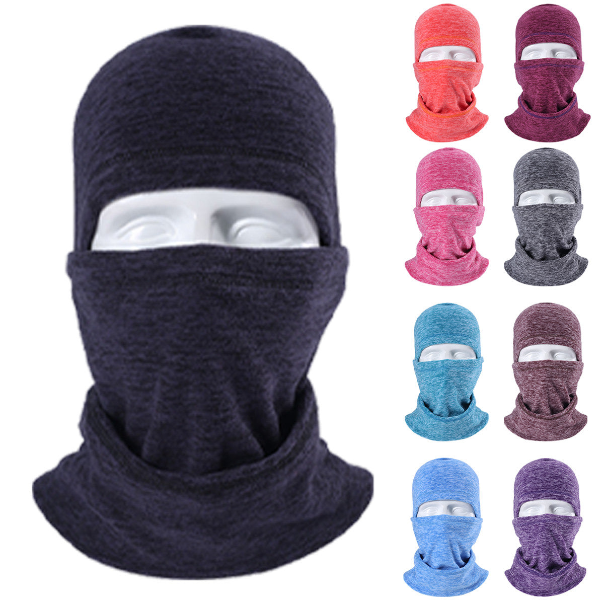 Unisex Winter Thermal Face Mask with Neck Gaiter - Windproof Fleece Ski Hat
