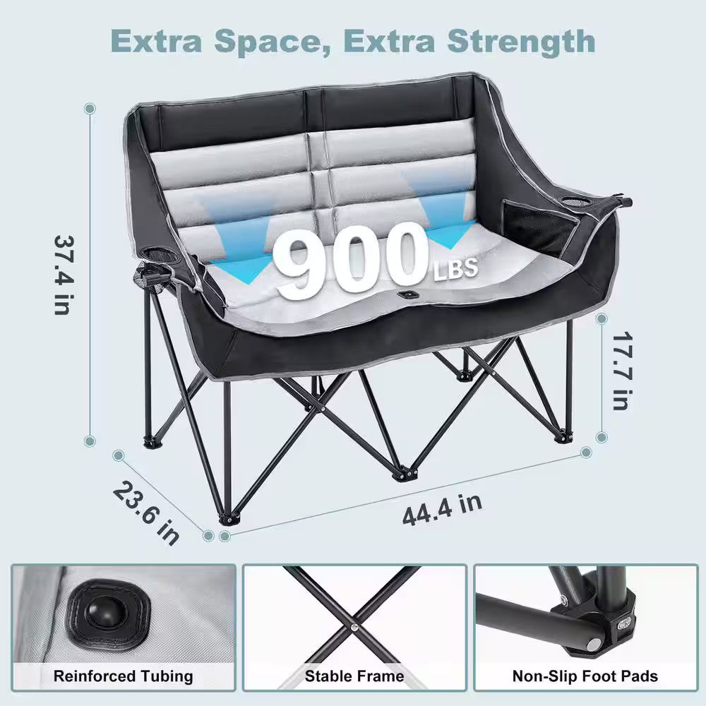 XXXL Oversized Padded Camping Loveseat - 2 Person Folding Outdoor Chair