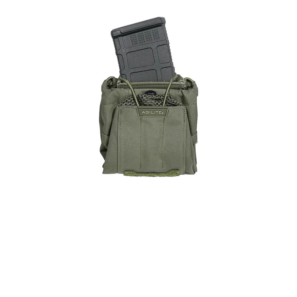 Tactical Auto-Deploy Dump Pouch for Magazines - Green, 5 Capacity