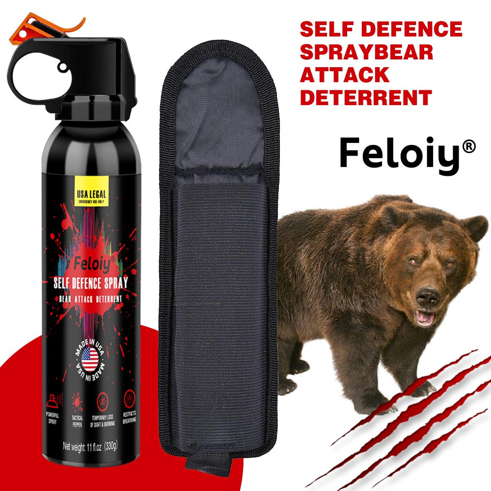 Self Defense Bear Spray with Holster 11oz - Animal Attack Deterrent, Legal & Environmentally Safe