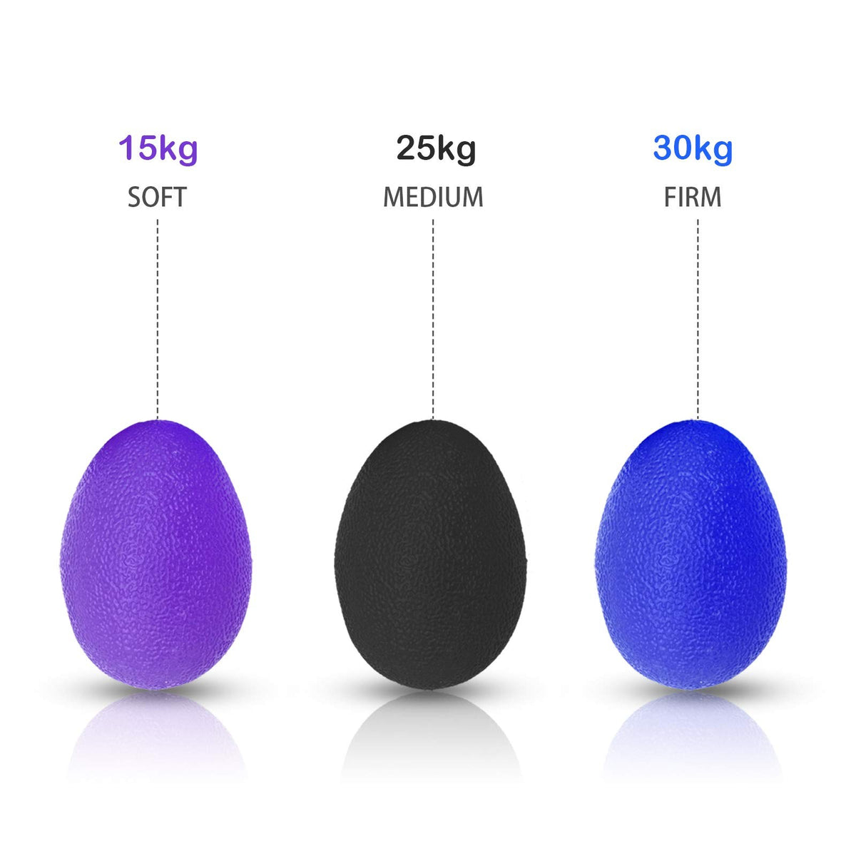 Multicolor Silicone Hand Exercise Balls - 3 Pack for Grip Strengthening