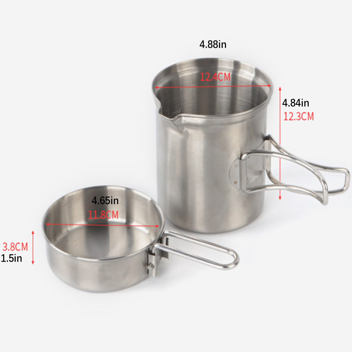 Stainless Steel Camping Cookware Set with Wood Stove for Hiking & Backpacking