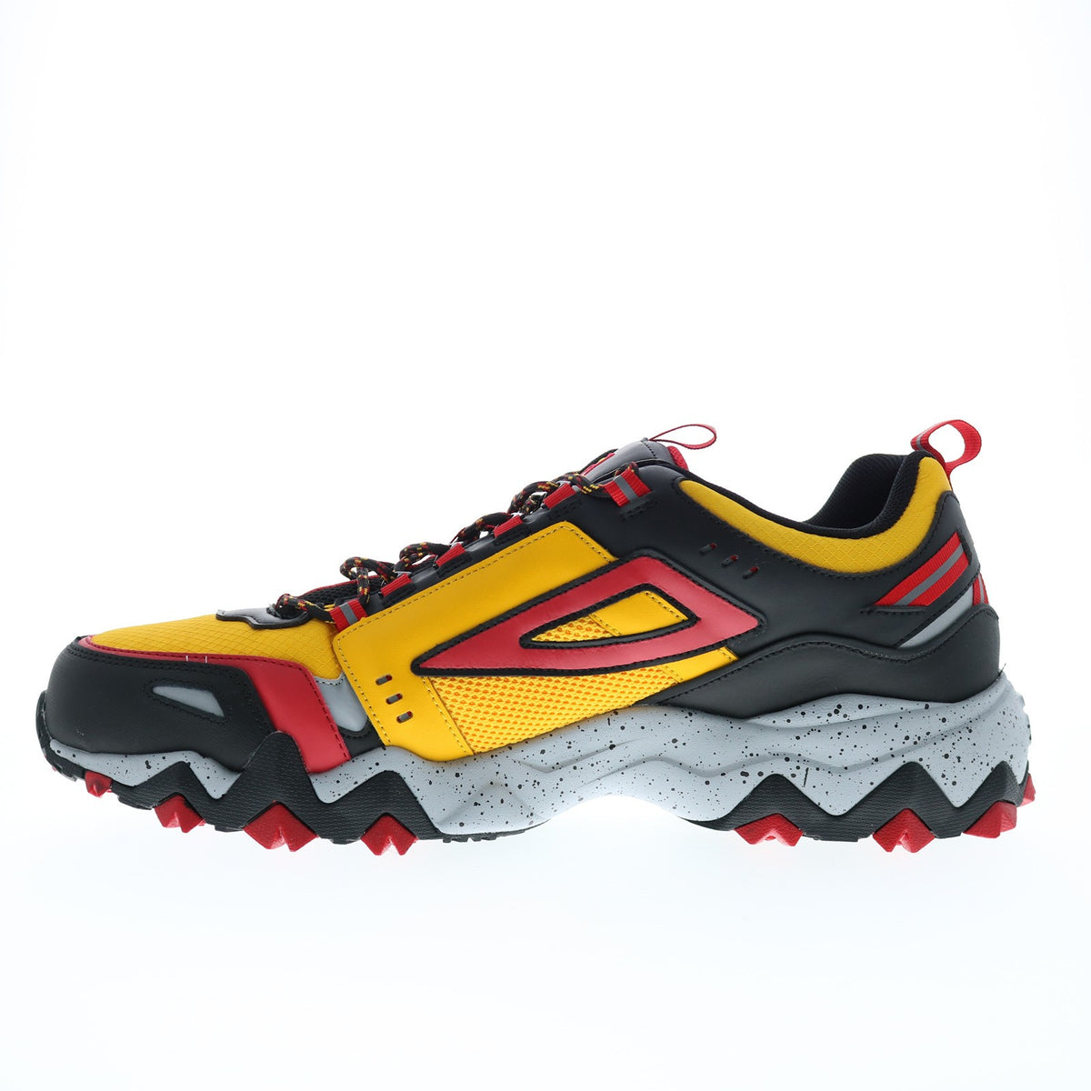 Men's Trail Hiking Shoes - Yellow Leather Athletic Footwear