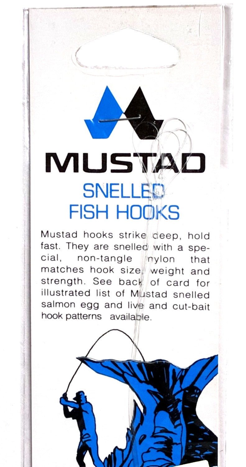 Fishing Hooks Set - Size 8 Snelled Beak Hooks with Clear Nylon 4-Pack