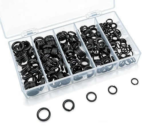Heavy Duty Stainless Steel Fishing Split Rings Kit - 5 Sizes, 250pcs
