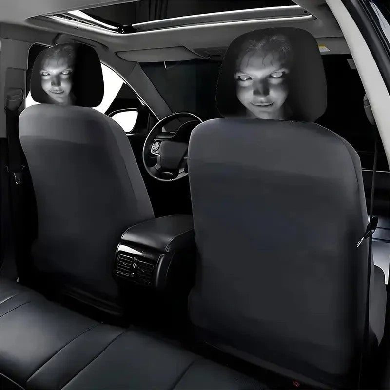 Halloween Creepy Car Headrest Cover 2-Pack - Horror Theme Seat Protector