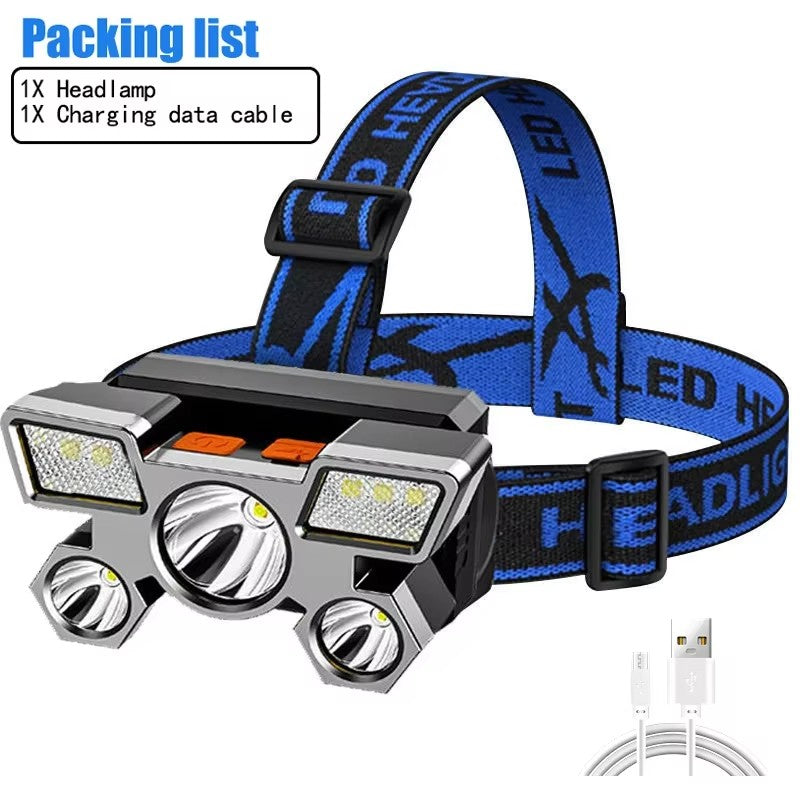 Rechargeable LED Headlamp with 5 Brightness Modes for Outdoor Activities