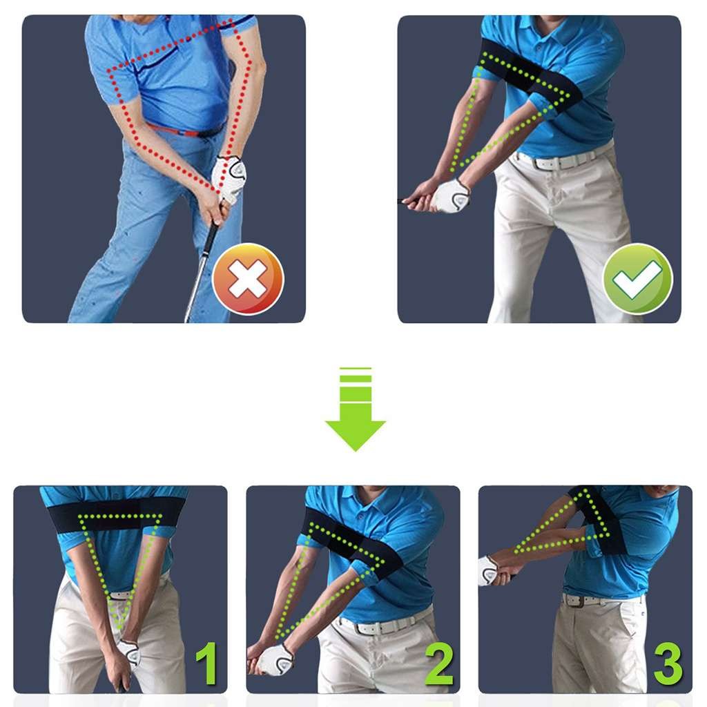 Golf Swing Trainer Arm Band - Correcting Swing Aid for Better Consistency