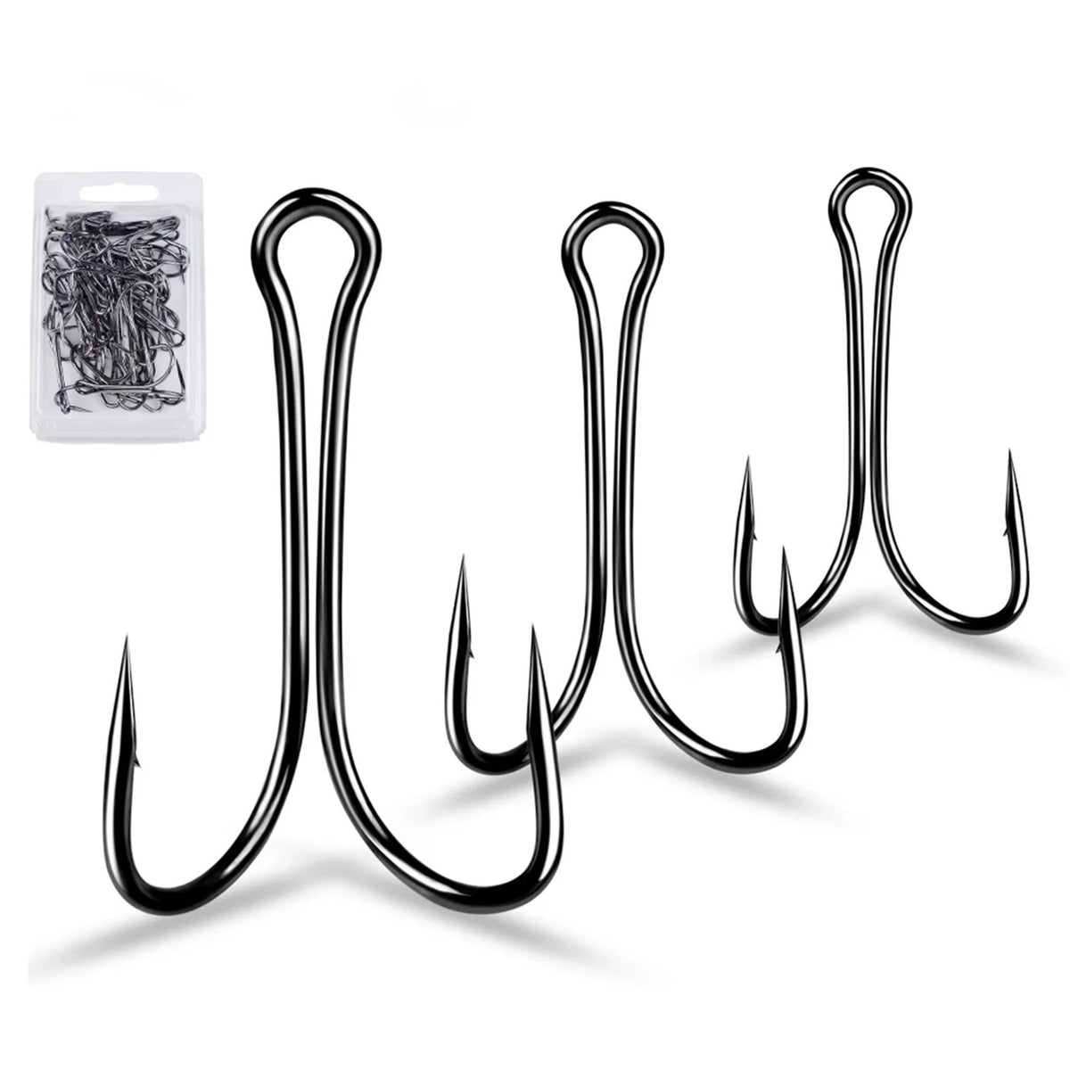 Double Fishing Hooks Carbon Steel Durable Toad Frog Hooks Multiple Sizes