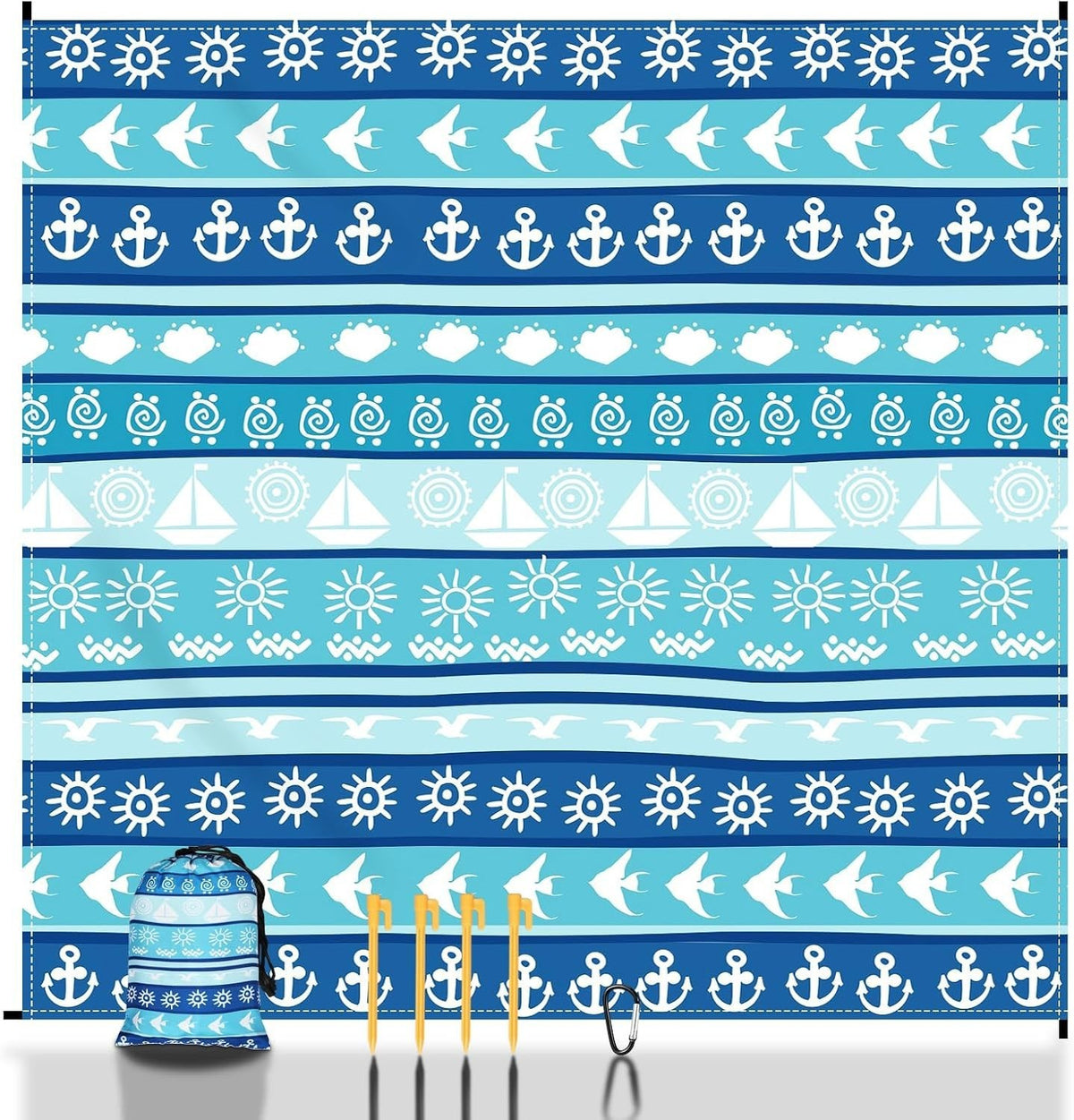 Large Waterproof Sandproof Beach Blanket 79 x 83 Inches Quick Dry Outdoor Mat