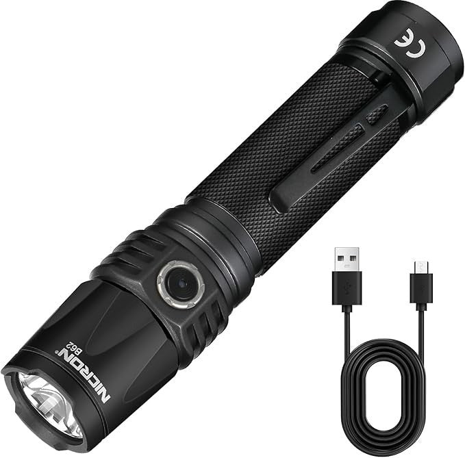 Rechargeable Tactical Flashlight 1000 Lumens with Type C Cable for Camping