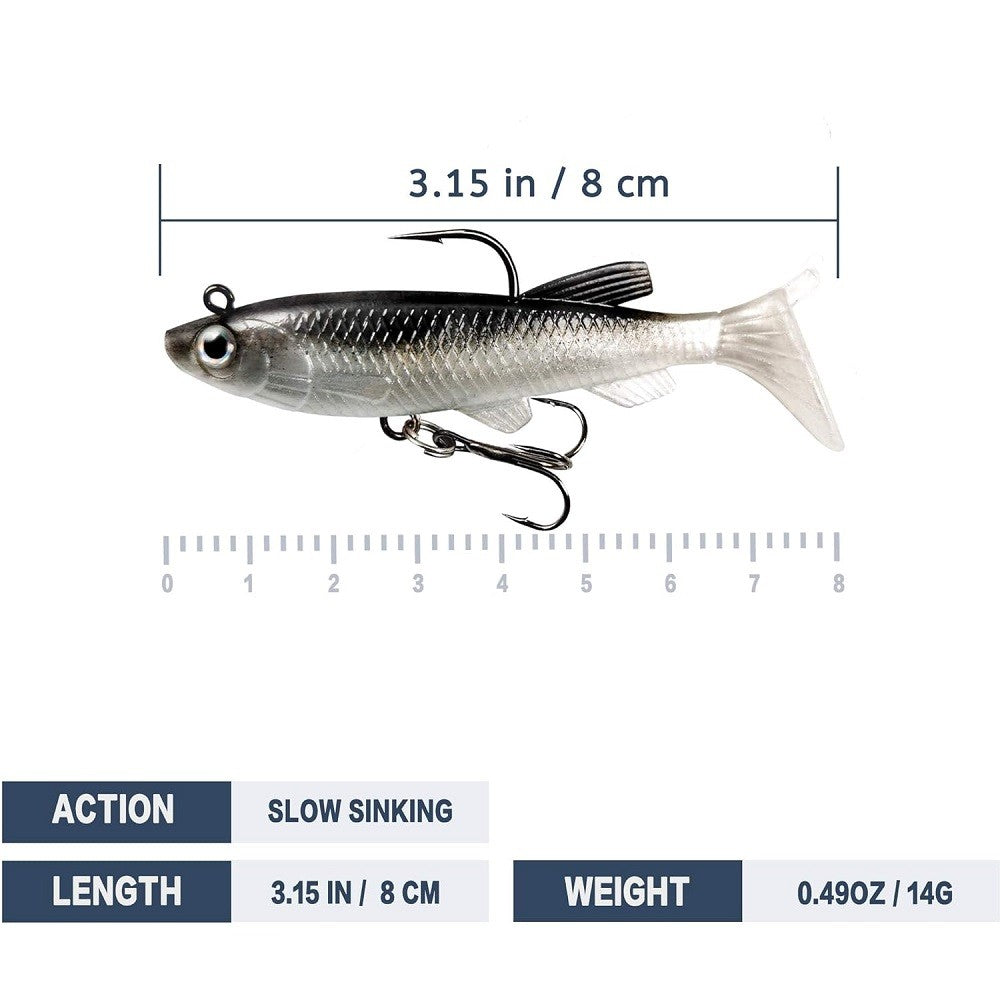 20pcs Soft Plastic Fishing Lures Bait Set Artificial Sinkers