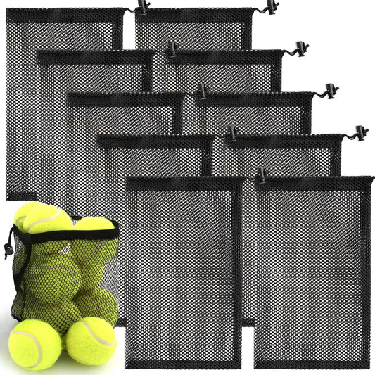 10 Pack Mesh Storage Bags for Sports, Toys, Golf Balls, Tennis Balls