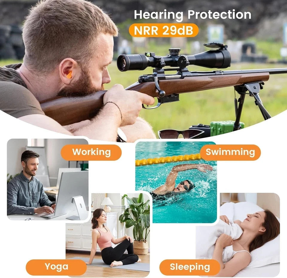 Hearing Protection Ear Plugs 10 Pairs Noise Reduction for Shooting & Range