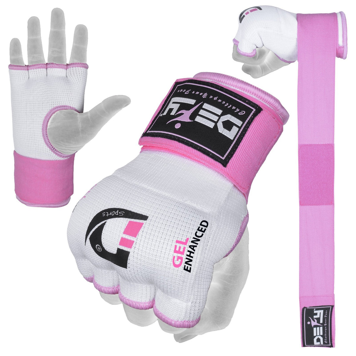 Gel Padded Ladies Inner Gloves with Hand Wraps for MMA Boxing & Muay Thai