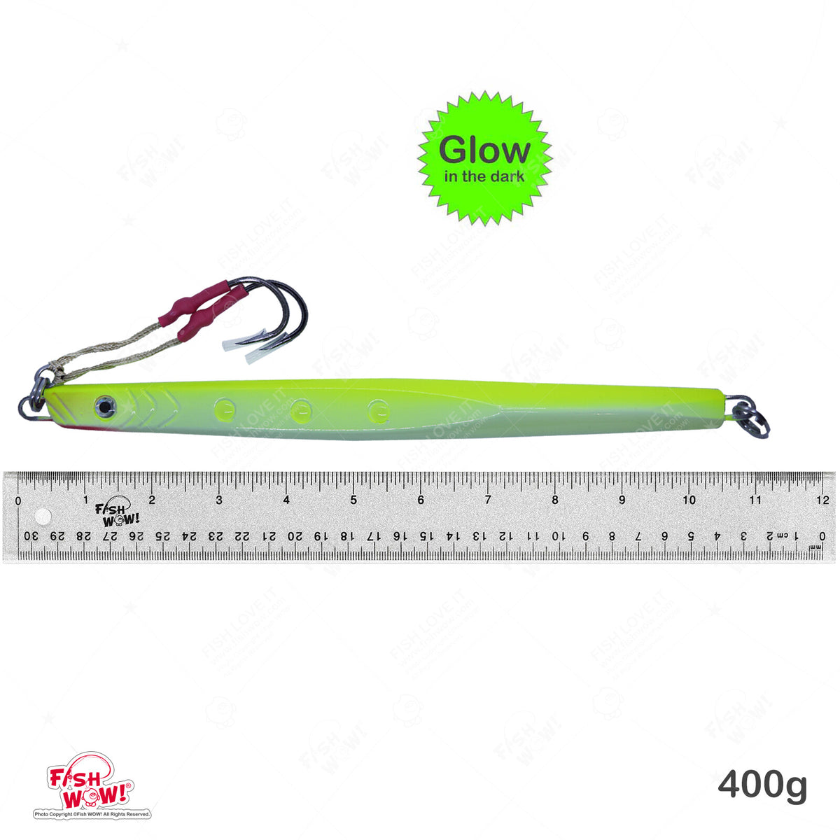 5pcs 400g Glow In The Dark Fishing Speed Jig Lures for Deep Water Trolling