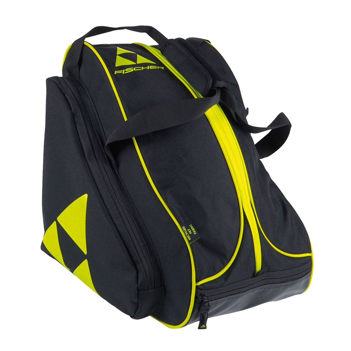 Ski Boot Bag with Ventilation Mesh & Water-Resistant Bottom - Black/Yellow