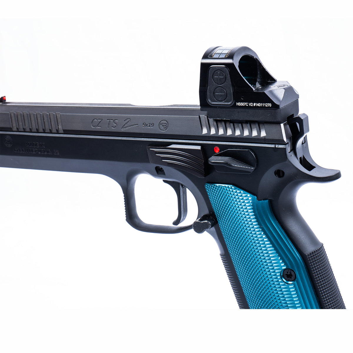 CZ Pistol Slide Stop for TS2 Shadow 2 SP-01 - Oversized Grip, Blued Finish