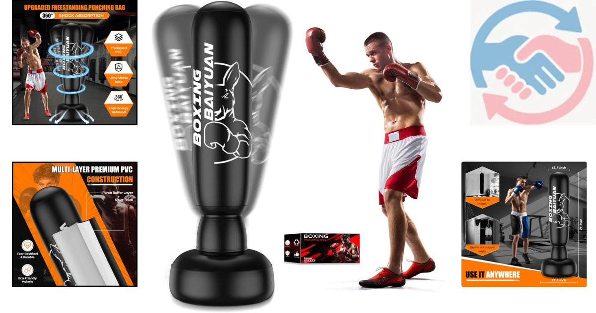 70-Inch Freestanding Punching Bag with Stand for Stress Relief and Fitness