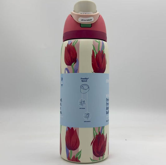 32 oz Insulated Stainless Steel Water Bottle with Leak-Proof Lid and FreeSip Spout