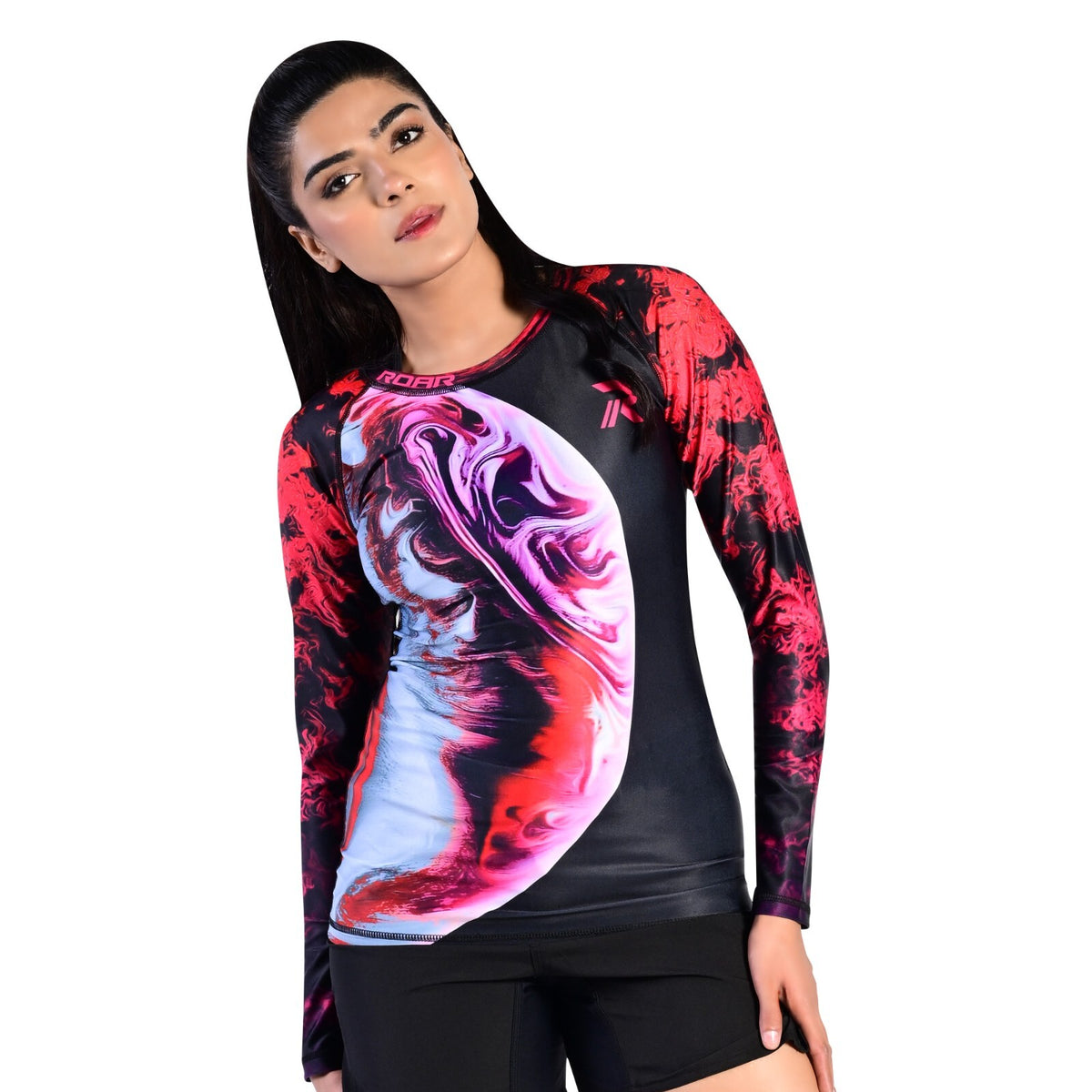 Long Sleeve MMA Rash Guard for Women Compression Fight Wear BJJ Wrestling