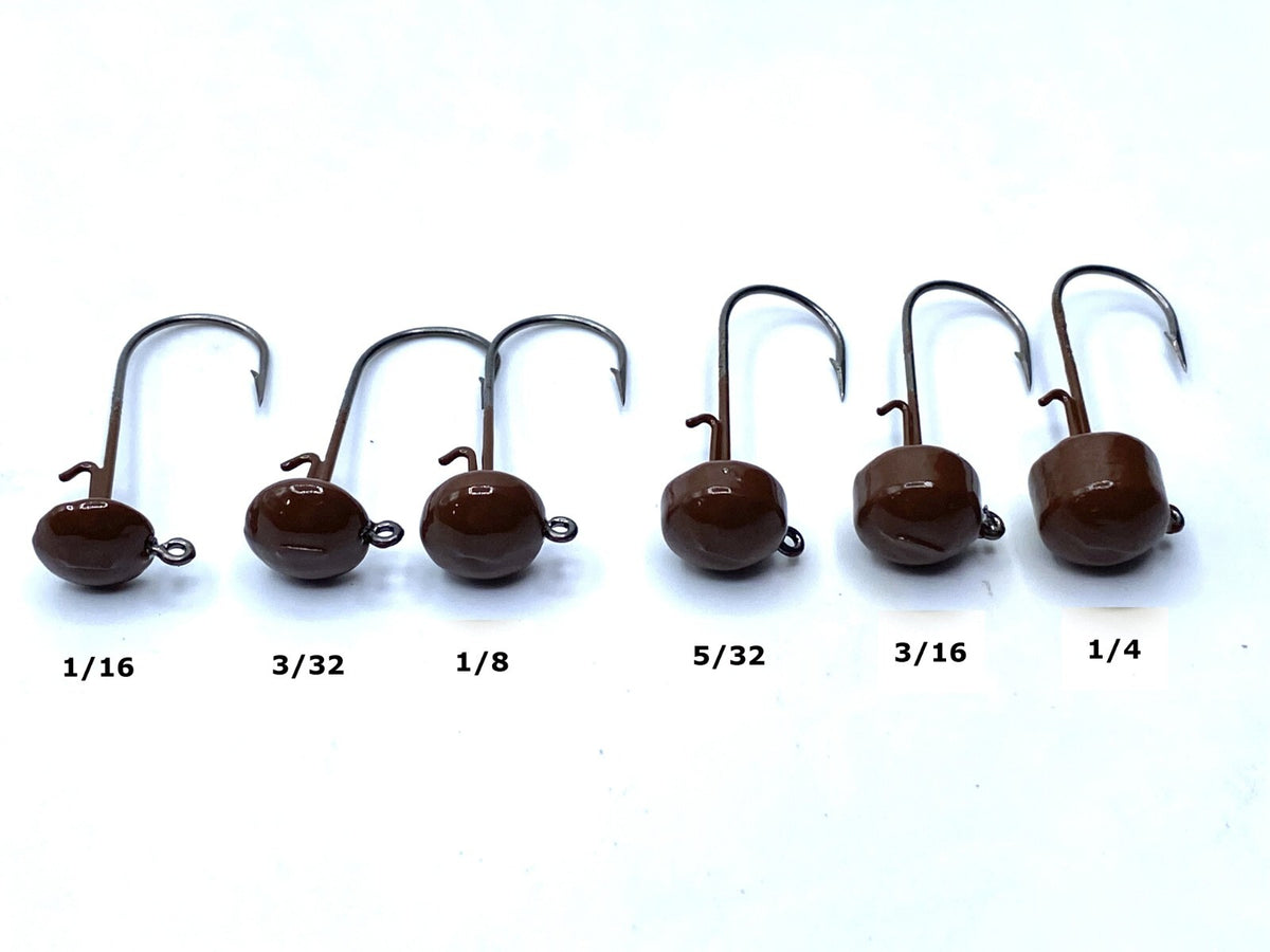 Fishing Jig Heads Toadstool Ned Rig Shroomz Style with Black Nickel Hooks