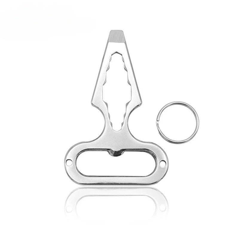 Stainless Steel EDC Keychain Bottle Opener Self-Defense Tool Camping Gear