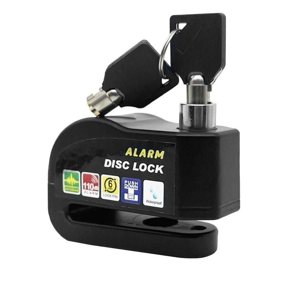 Motorcycle Disc Brake Lock with Loud Alarm Anti-Theft Security for Bikes & Scooters