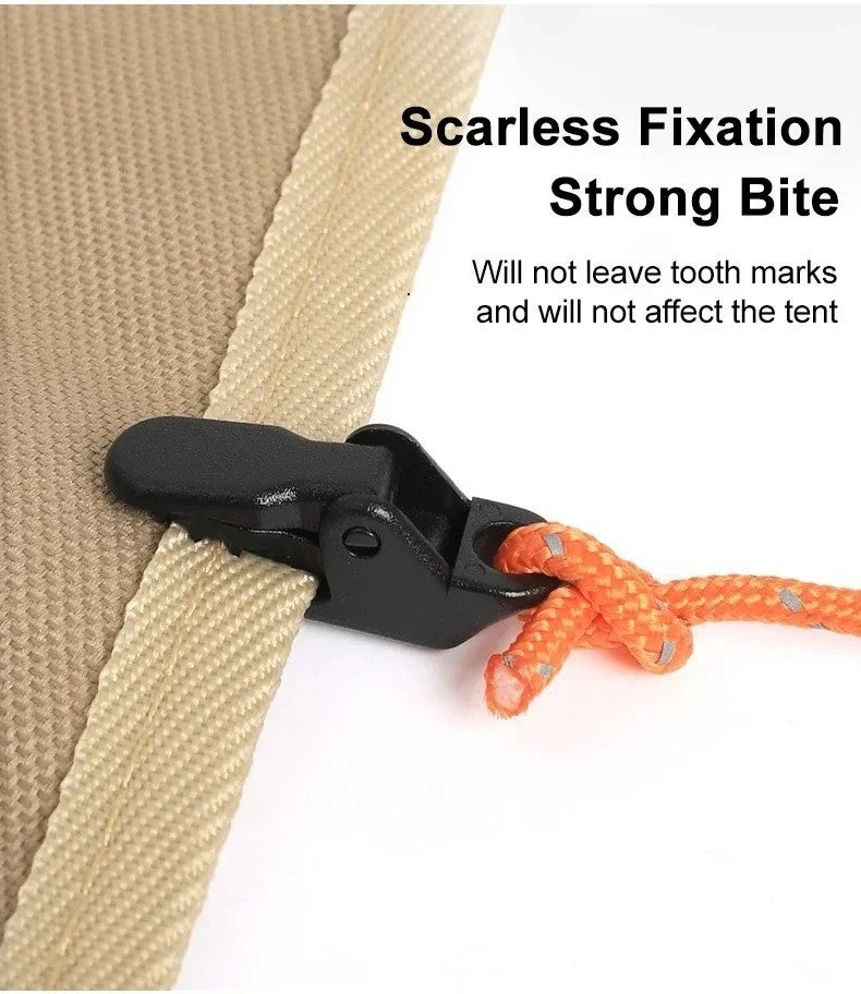 Reusable Tent Tarp Clips Heavy Duty Camping Clamp Buckles Set
