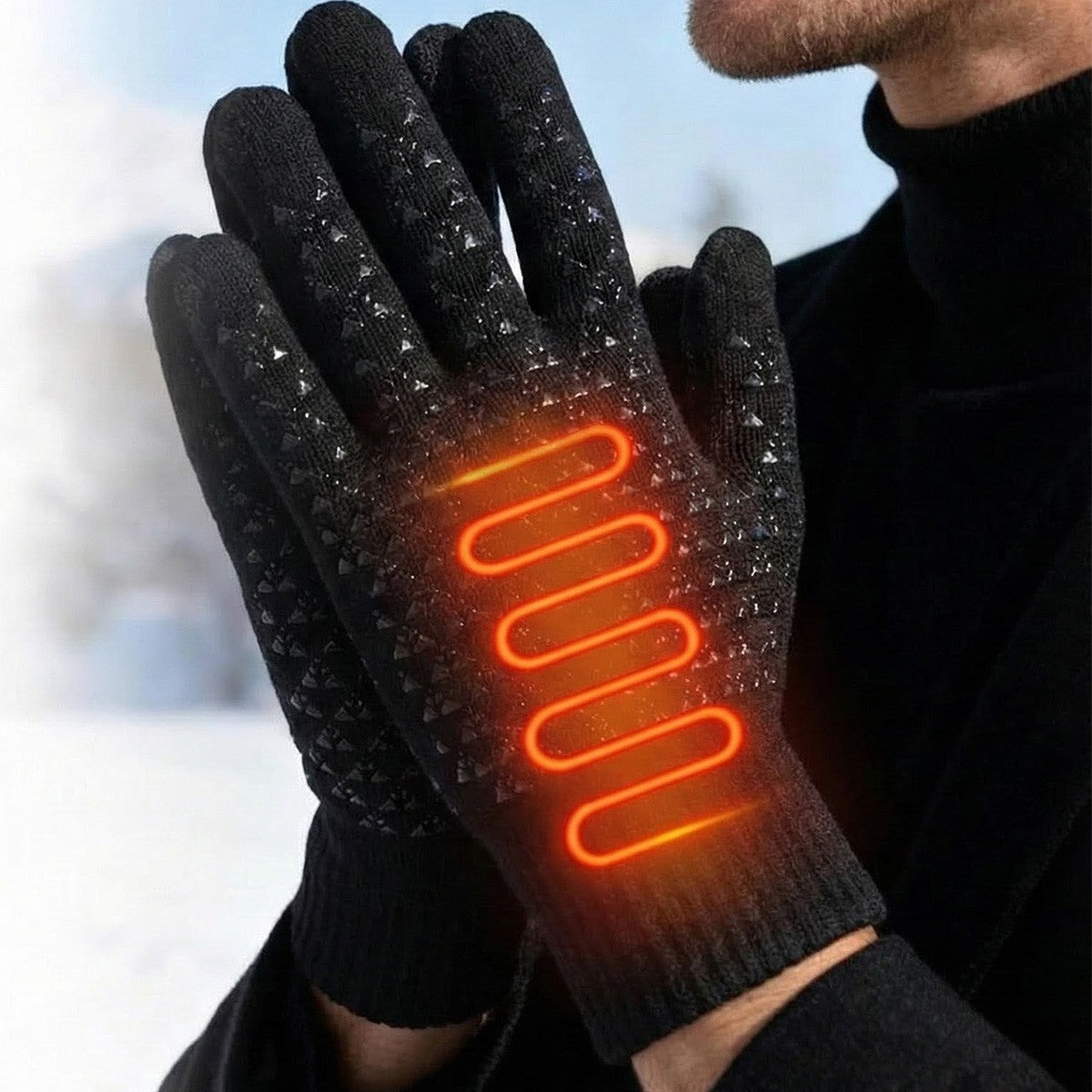 USB Heated Gloves for Men Women Winter Touchscreen Windproof Electric Heating