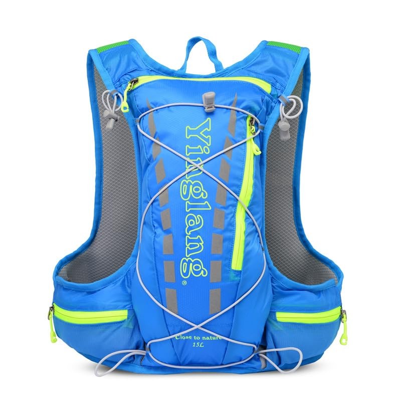 Ventilated Hydration Running Vest with Multiple Zipper Pockets - No Bladder