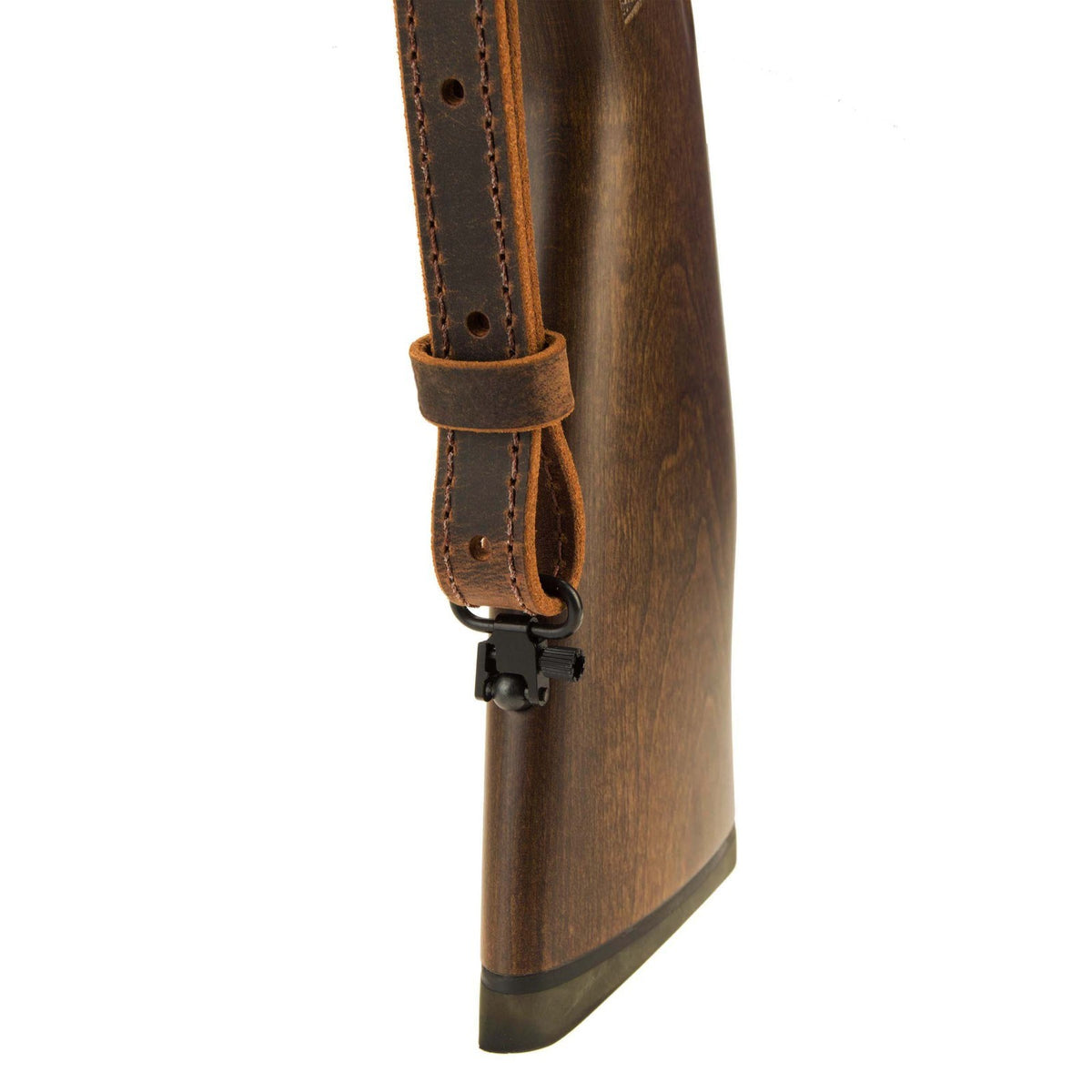 Buffalo Leather Rifle Sling - Amish Handmade 1-Inch Brown Gun Strap