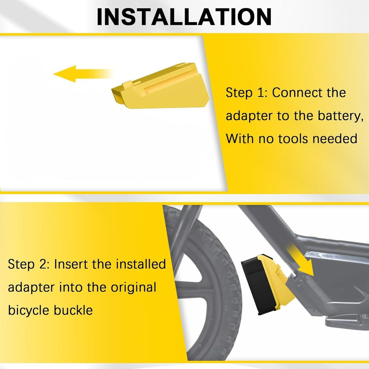 Battery Adapter for Stacyc 12" 16" Bikes - Dewalt 20V Compatible