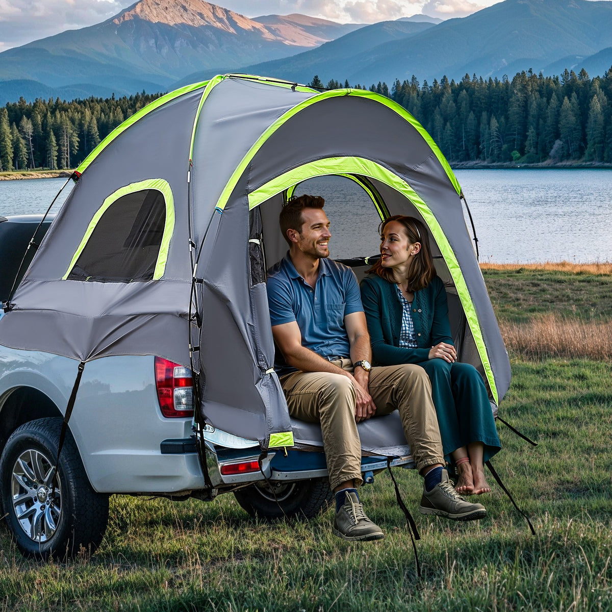 Waterproof Truck Bed Camping Tent for 2-3 People 5.5-6.0 ft Bed