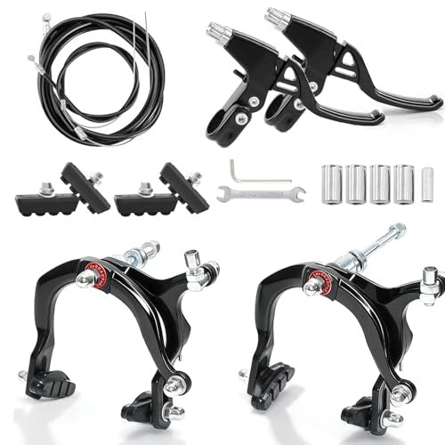 Bike Brake Set with C Calipers, Cables, Levers & Pads - Front & Rear