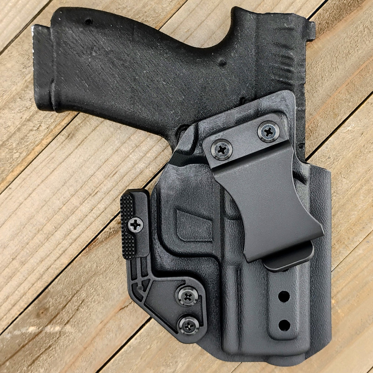 Kydex Holster with Mod Wing - Tactical Black, Optic Ready, Adjustable Carry