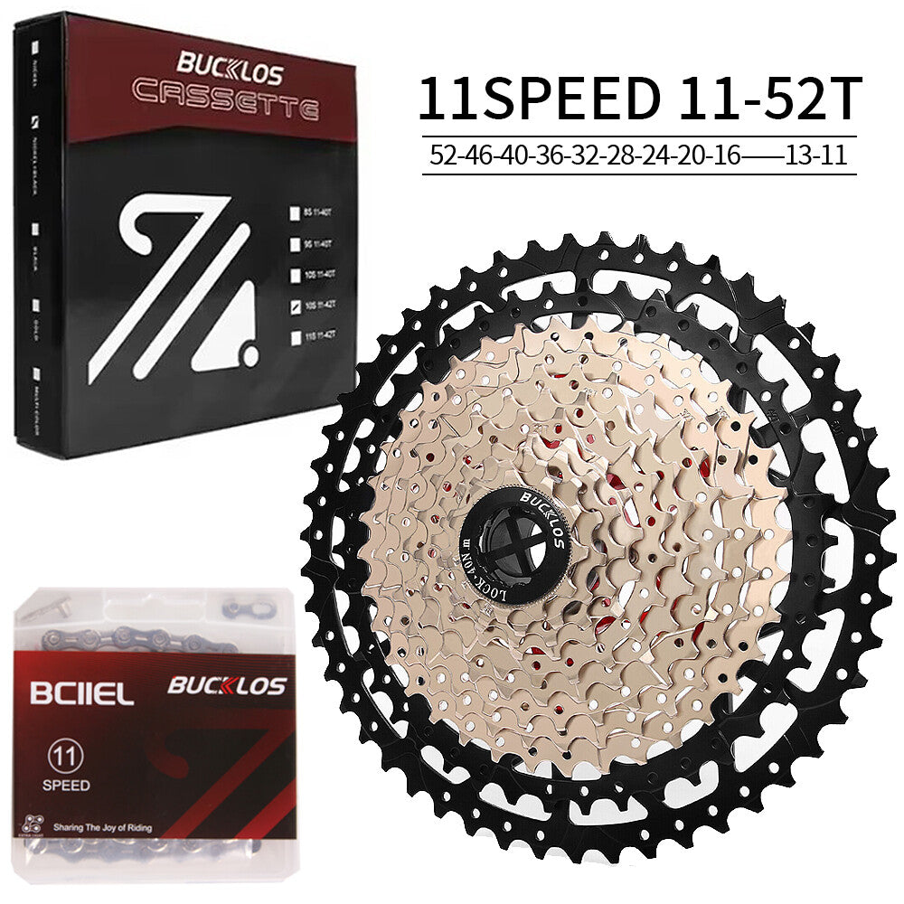 Bike Cassette and Chain Set for Shimano SRAM 8-12 Speed, 11-52T