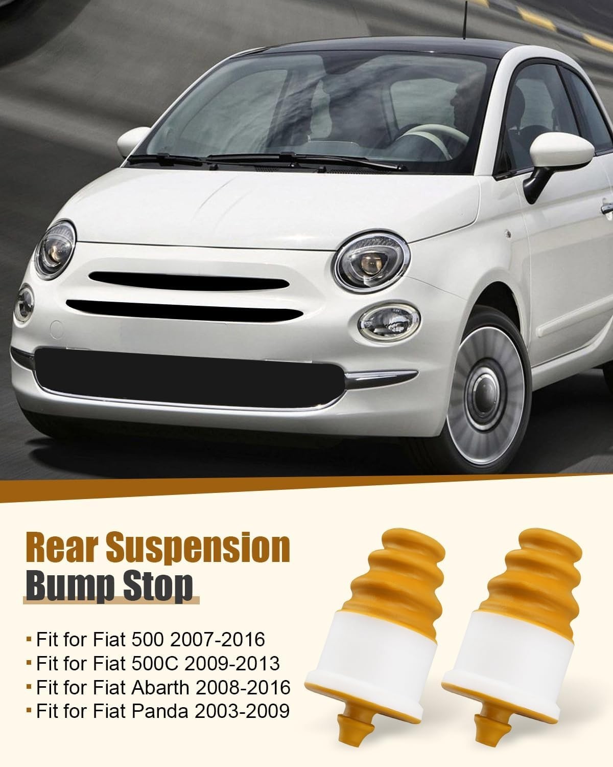 Rear Suspension Bump Stop Kit for Fiat 500 2007-2016 Panda & Abarth 2008-2016