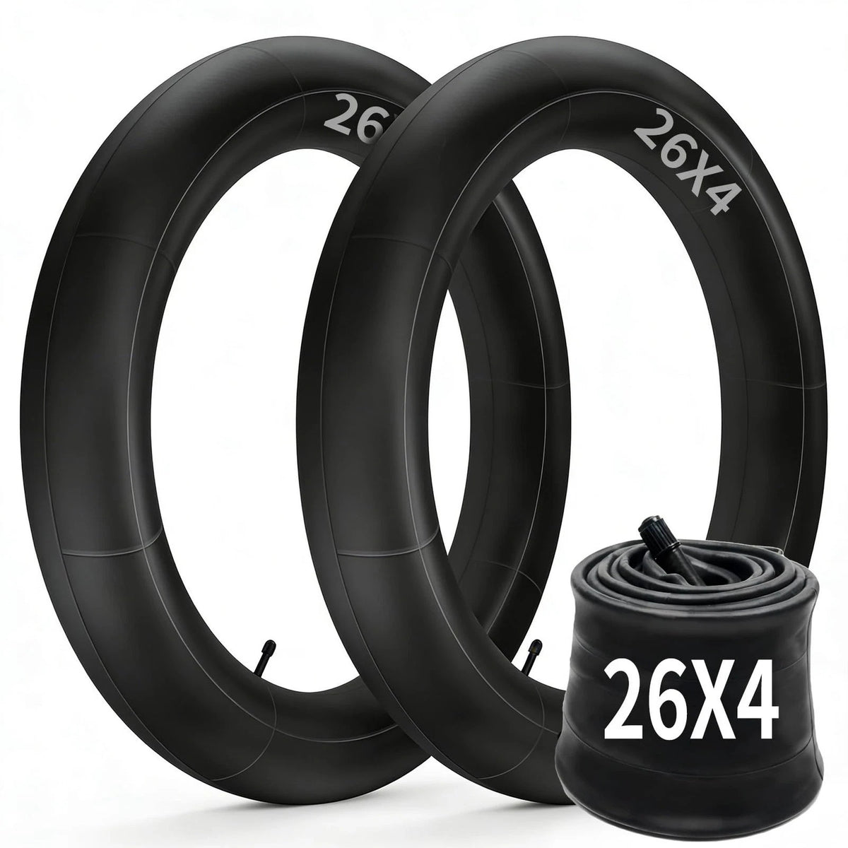 26x4 Inch Fat Bike Inner Tube - Heavy-Duty 2 Pack for Mountain & Electric Bikes