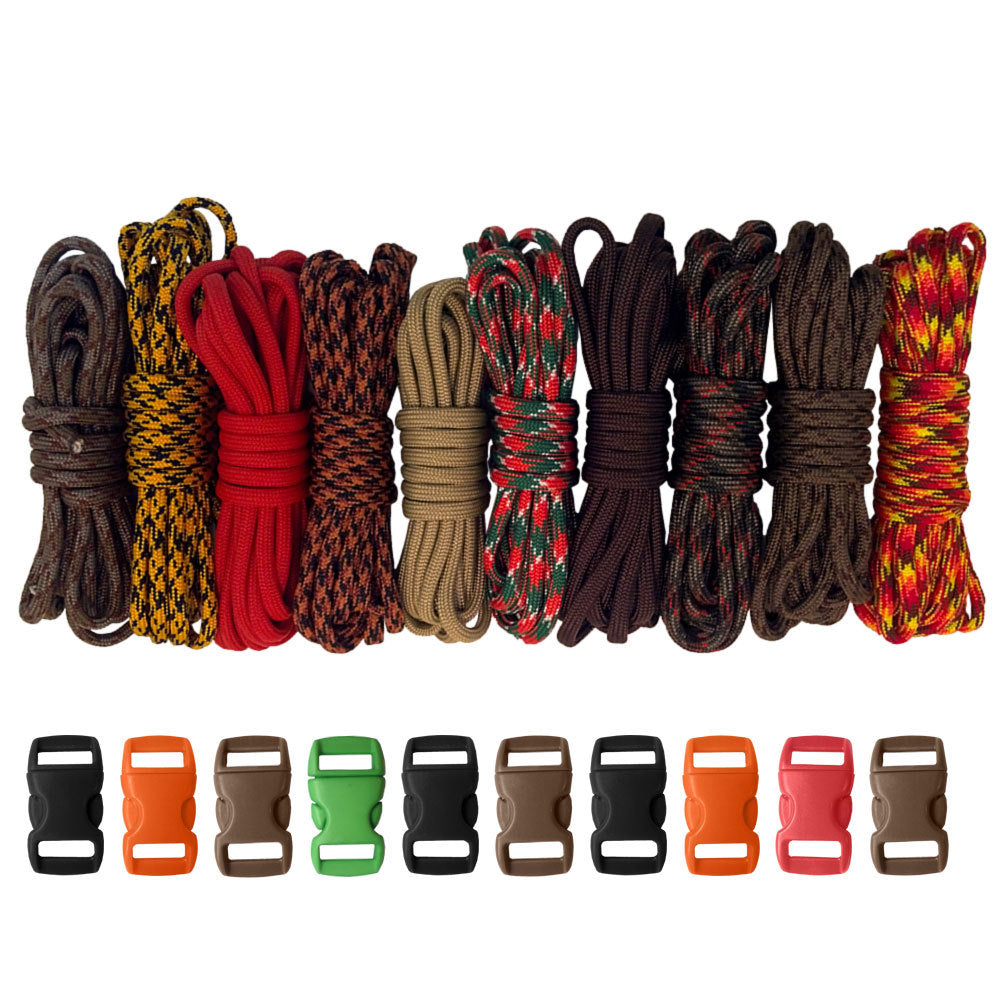 Paracord DIY Bracelet Kit with Buckles - 100 FT Paracord Crafting Set