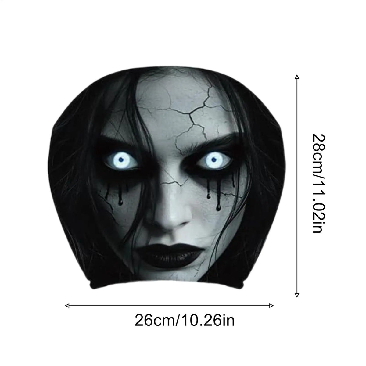 Halloween Ghost Car Headrest Covers Set - Creepy Vehicle Seat Protectors, 2 Pack