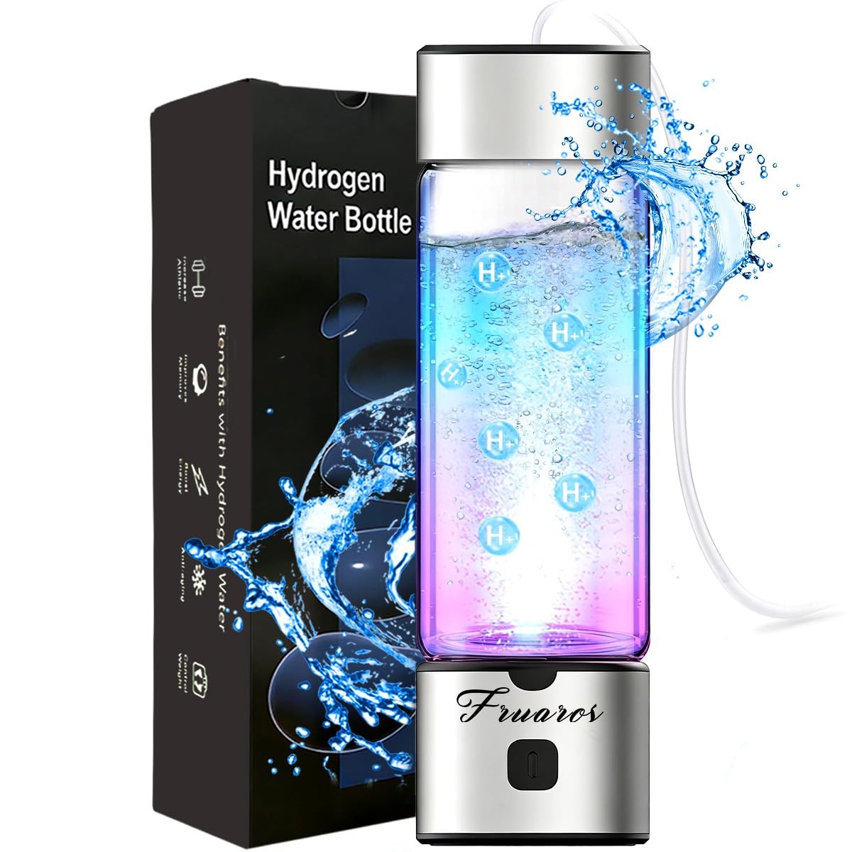 Hydrogen Water Bottle Generator - Portable 6000 PPB Hydrogen Machine, 460mL
