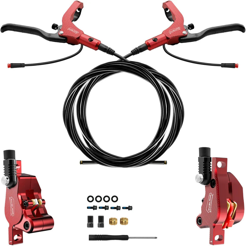 Hydraulic Disc Brake Set for Electric Scooters - 2-Pin Power-Off Kit, Left-Right