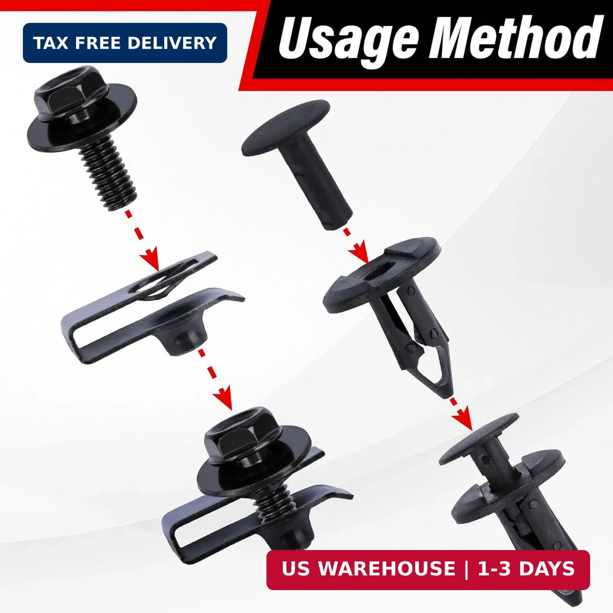 45Pcs Vehicle Body Bolts and Rivet Clips Set for Car Undercover and Bumper